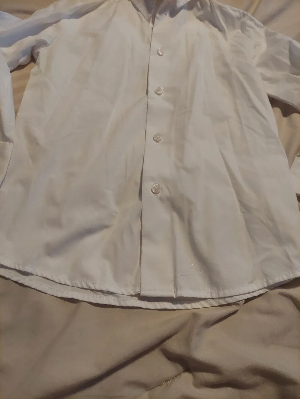 George Boys White Button Down Dress Shirt Size 6 Long Sleeve